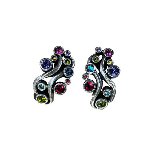 Patricia Locke Multi-Color Crystal Clip-On Earrings Year 2015 - Picture 5 of 6